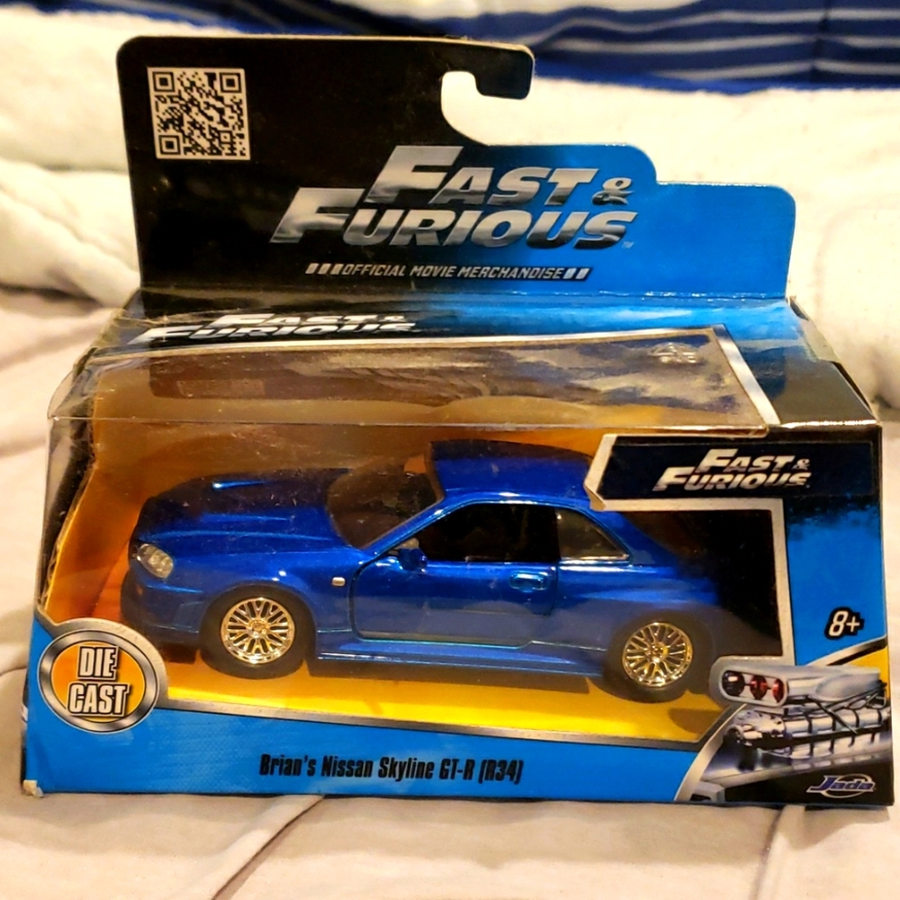 JADA 1:32 Scale FAST AND FURIOUS BRIAN'S Blue NISSAN SKYLINE GT-R R34